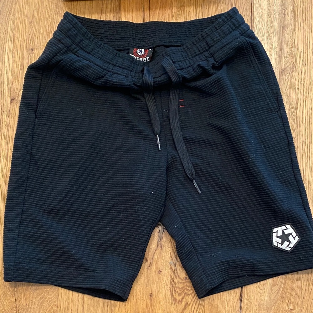 Tribal Black Ribbed Knit Shorts